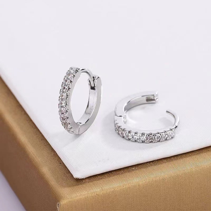Diamond Studded Hoop Earrings