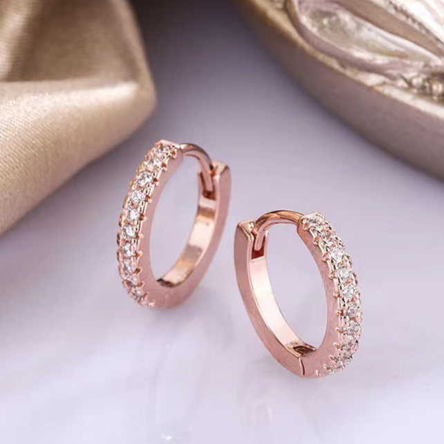 Diamond Studded Hoop Earrings