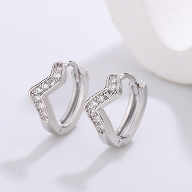 Diamond Studded Hoop Earrings