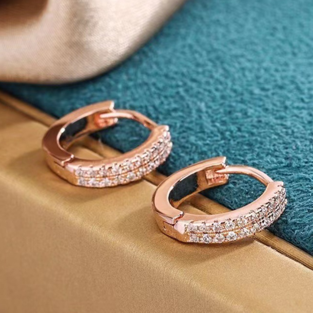 Diamond Studded Hoop Earrings