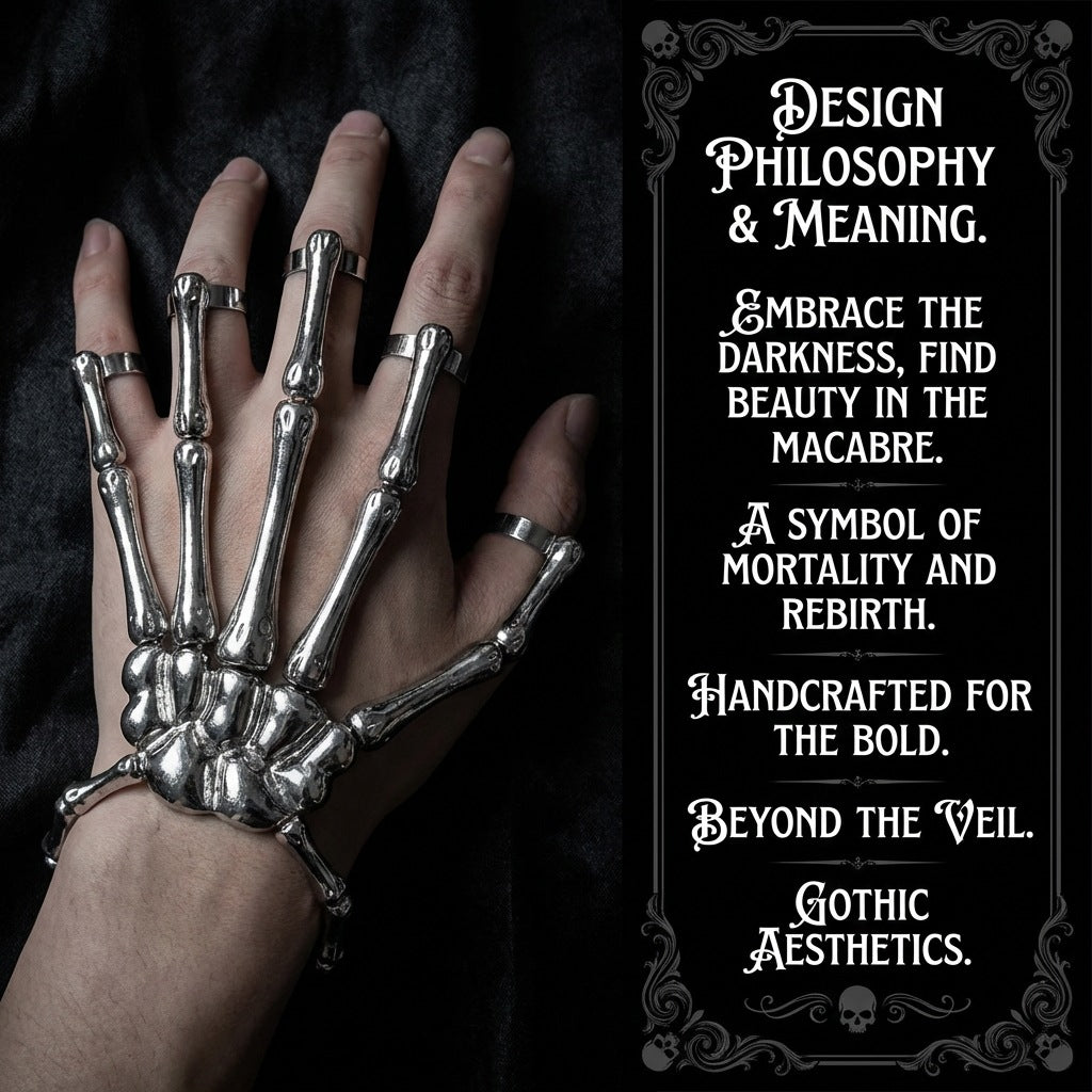 Halloween Bone Hand Necklace and Earrings Set