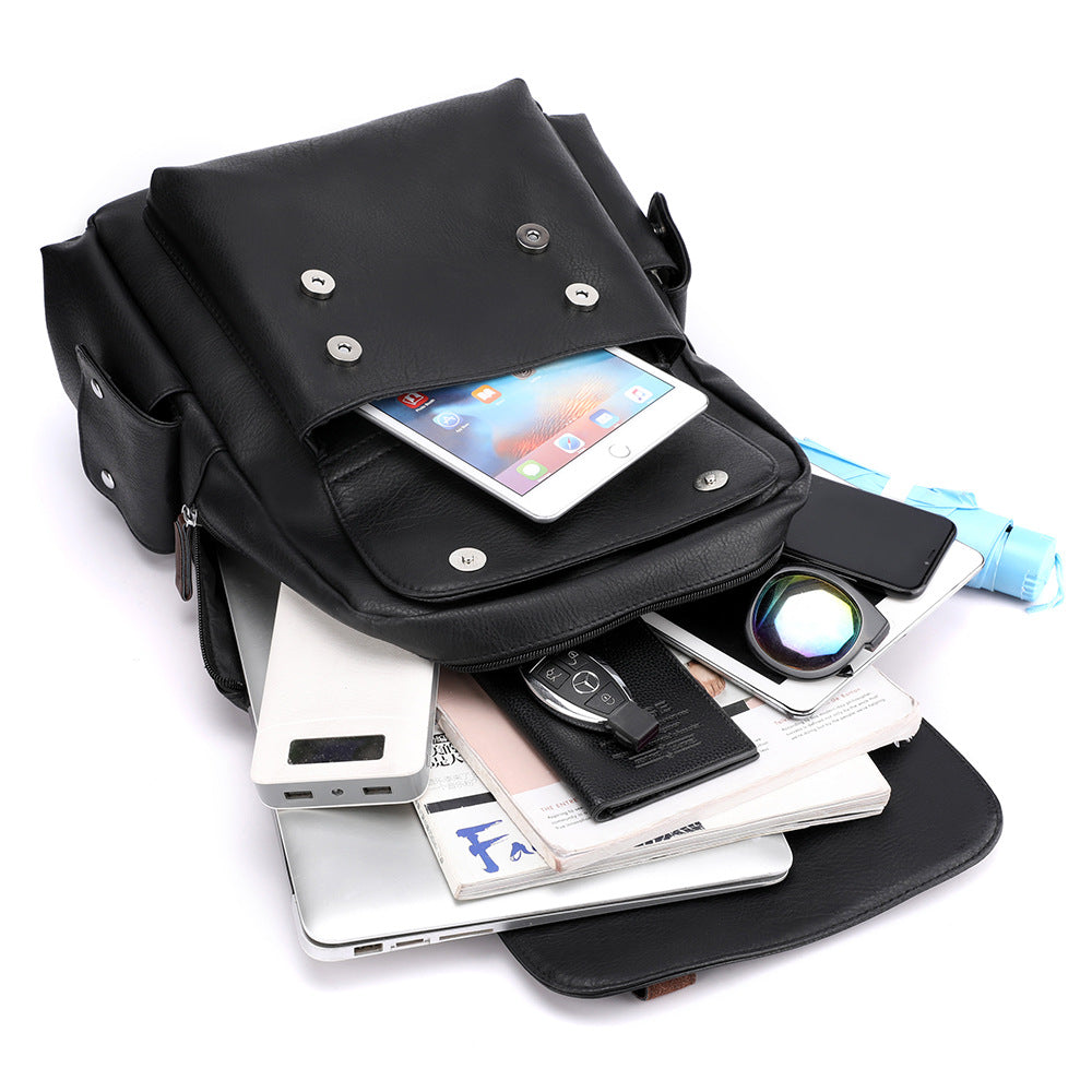 Soft PU Leather Laptop Backpack