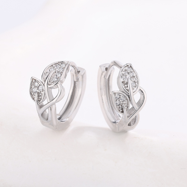 Diamond Studded Hoop Earrings