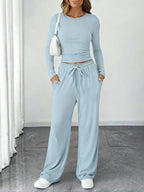 Women's Waist-Defining Long-Sleeve Tracksuit Set