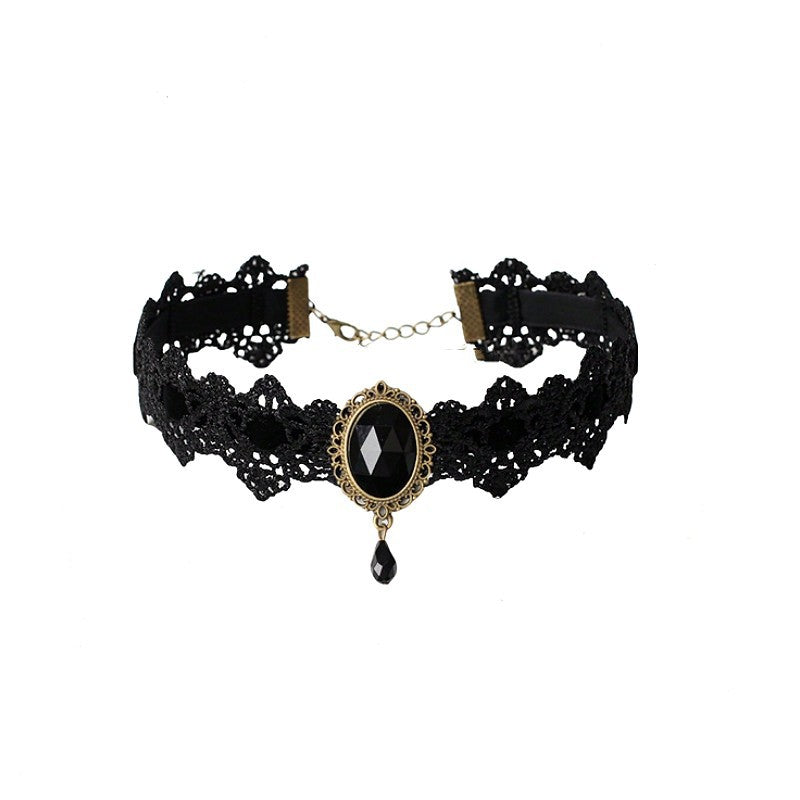 Gothic Rhinestone Choker Collar Necklace