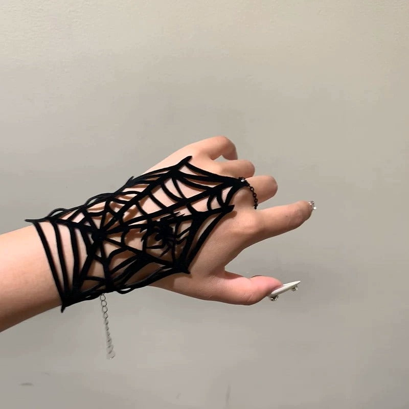 Gothic Spider Web Finger Chain Hand Jewelry