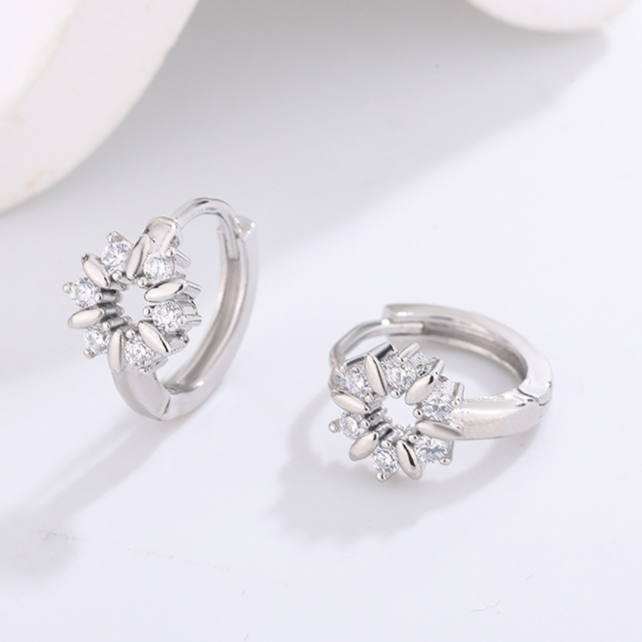 Diamond Studded Hoop Earrings