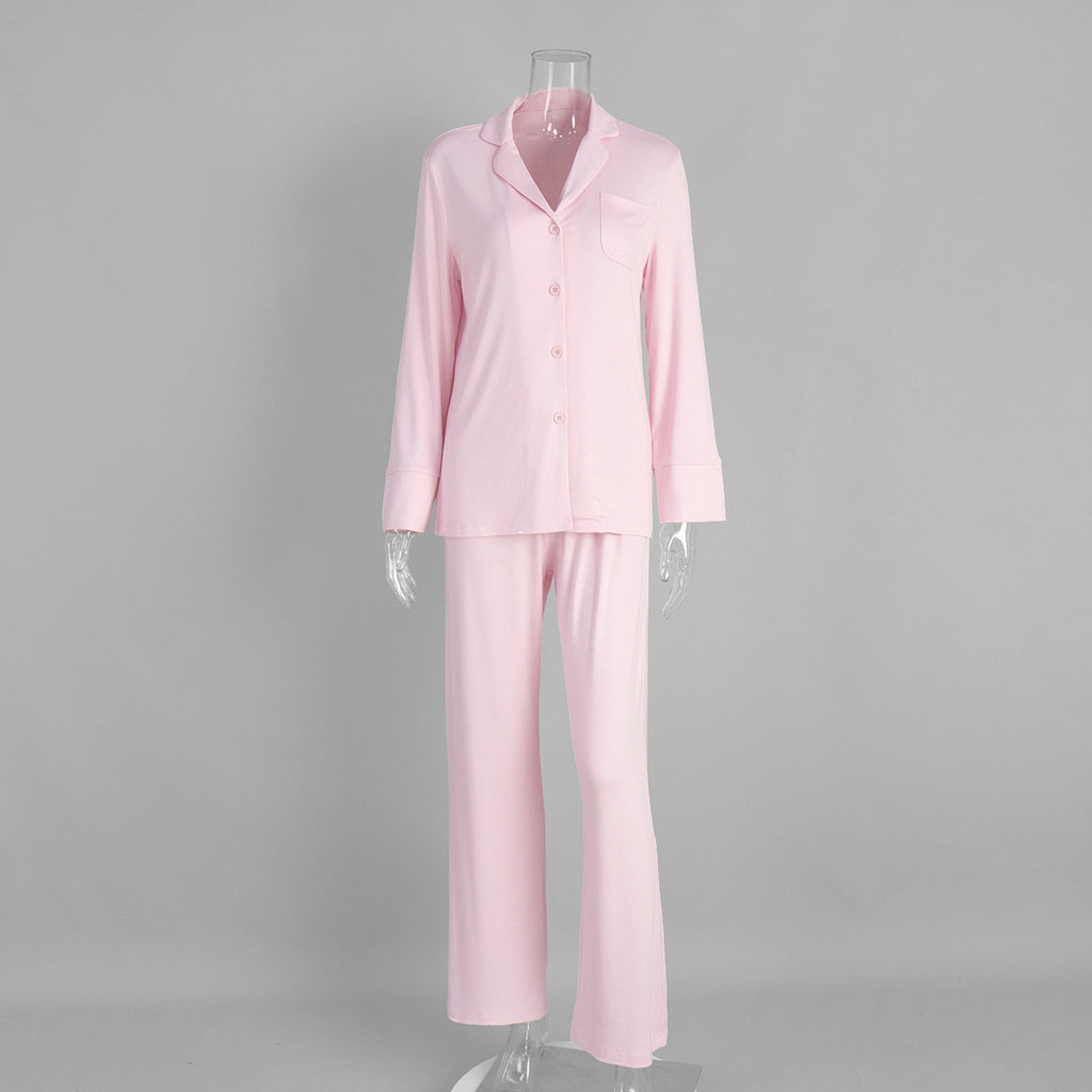 Women's Viscose-Blend Button-Up Pajama Set