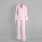 Women's Viscose-Blend Button-Up Pajama Set
