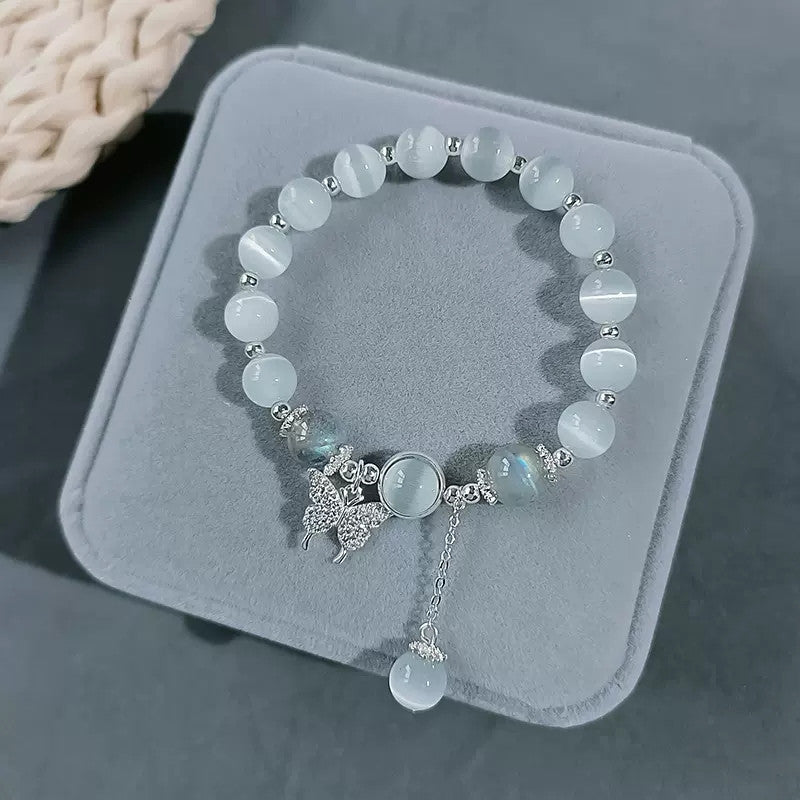 Cat's Eye Crystal Butterfly Bracelet for Women