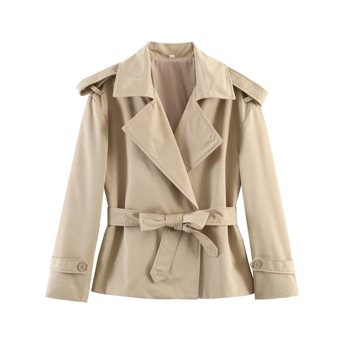 Women's Short Trench Coat – Belted Lapel Coat in 8 Colours | Casual & Semi-Formal