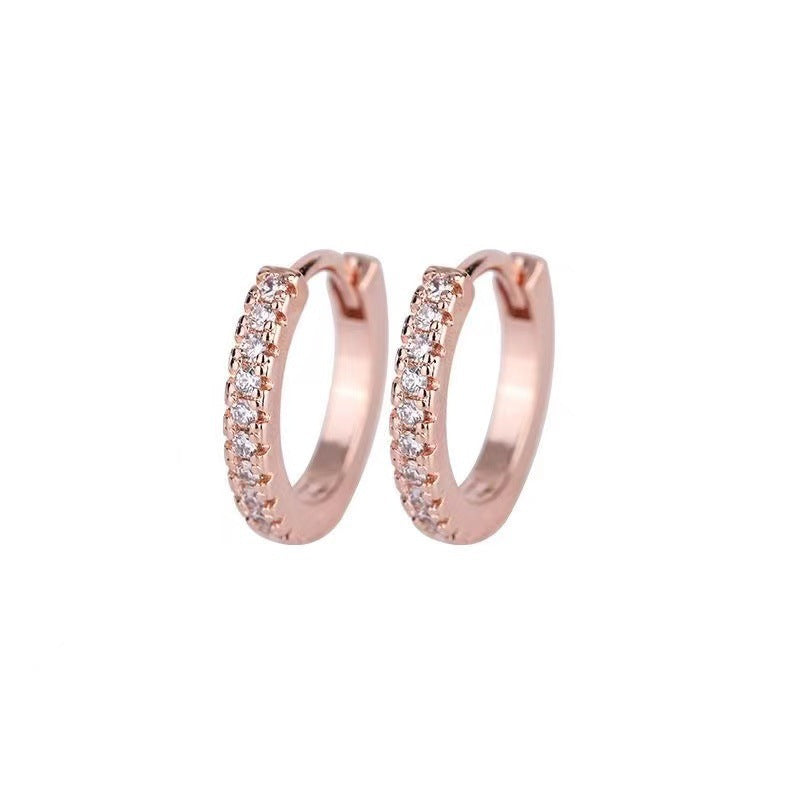 Diamond Studded Hoop Earrings