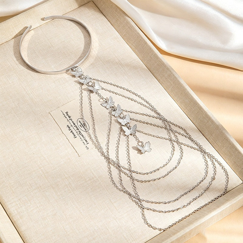 Vintage Butterfly Layered Chain Bracelet – Gold or Silver