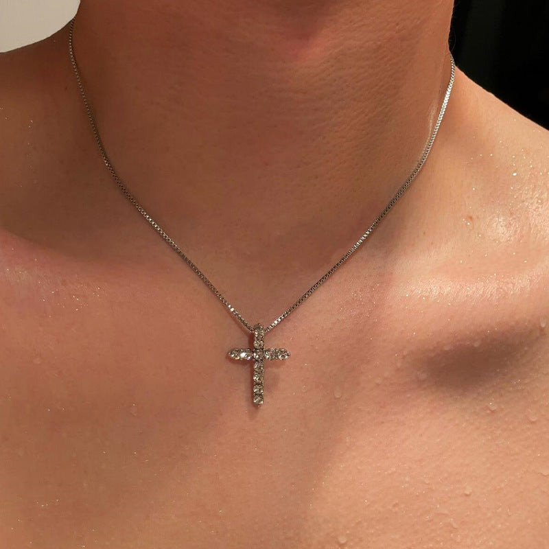 Rhinestone Cross Pendant Necklace