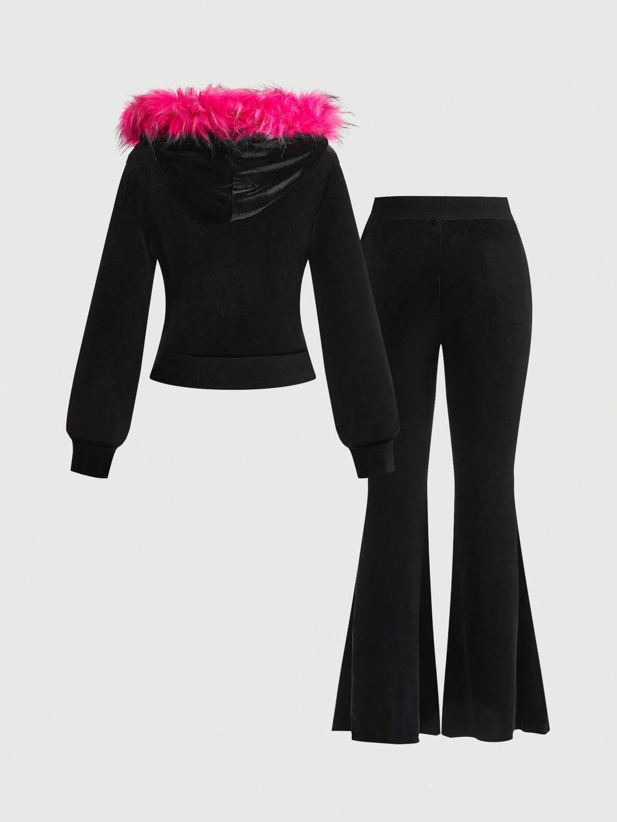 Women's Y2K Plush Hoodie or Flared Pants