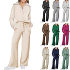 Women's Zip Sweatshirt & Wide-Leg Pants Set