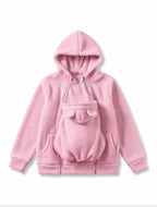 Women's Oversized Button-Front Fleece Hoodie