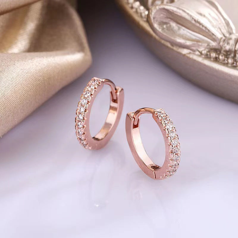 Diamond Studded Hoop Earrings