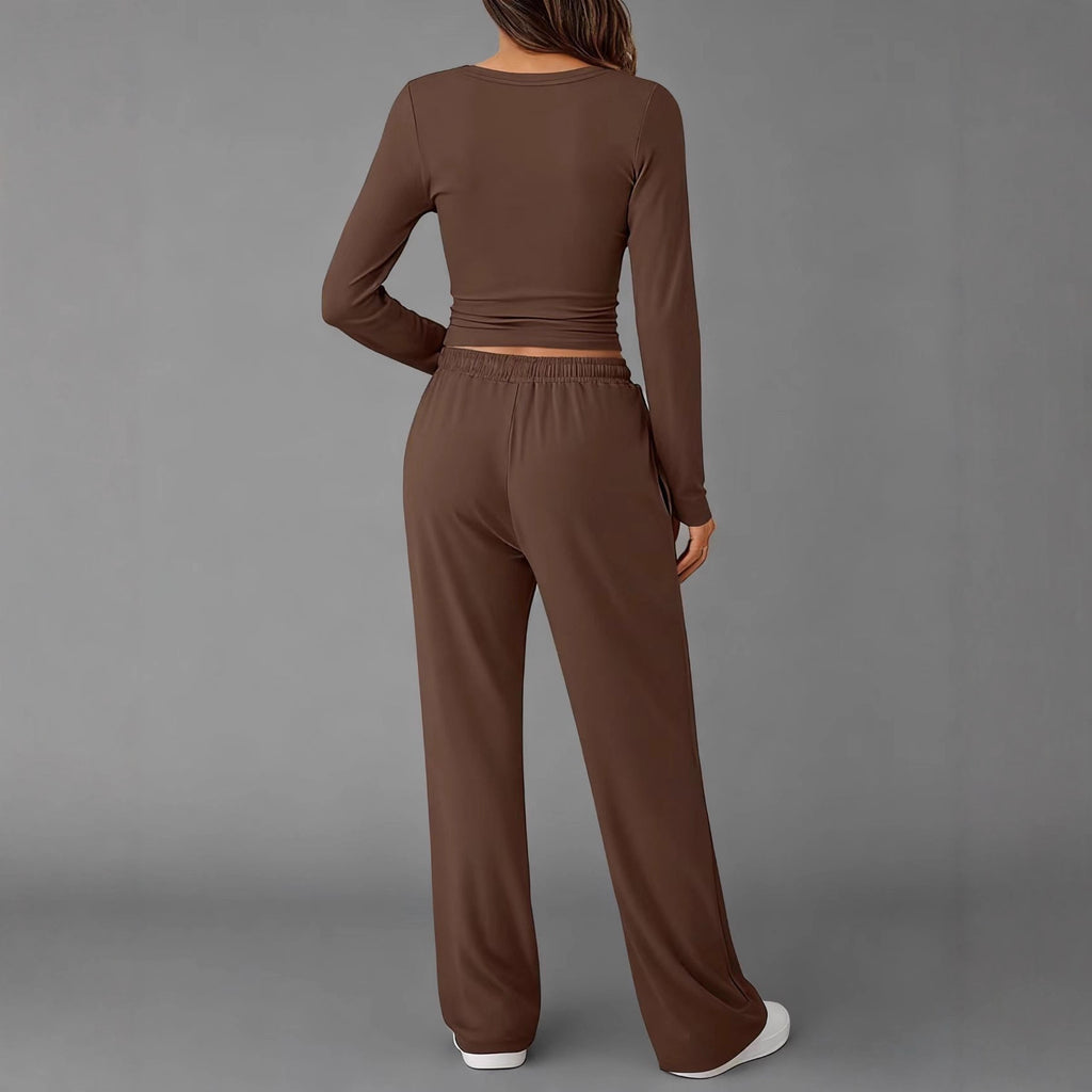 Women's Knit Long-Sleeve Tracksuit Set