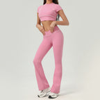 Women's Quick-Dry Top & Flared Pants Activewear Set