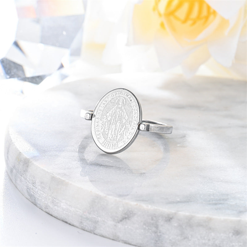 Geometric Stainless Steel Spinner Ring