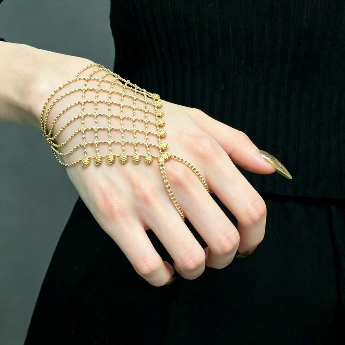 Gold Geometric Tassel Bracelet for Women