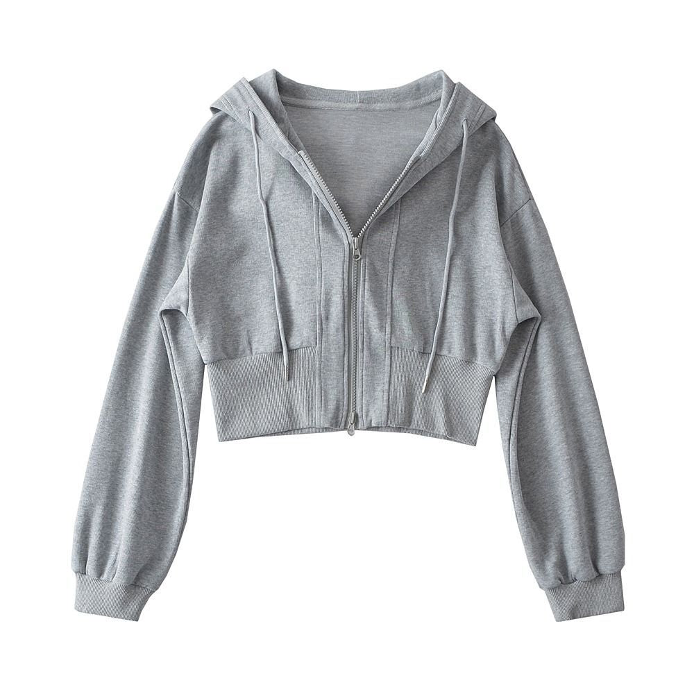 Women's Cropped Double-Zip Hoodie