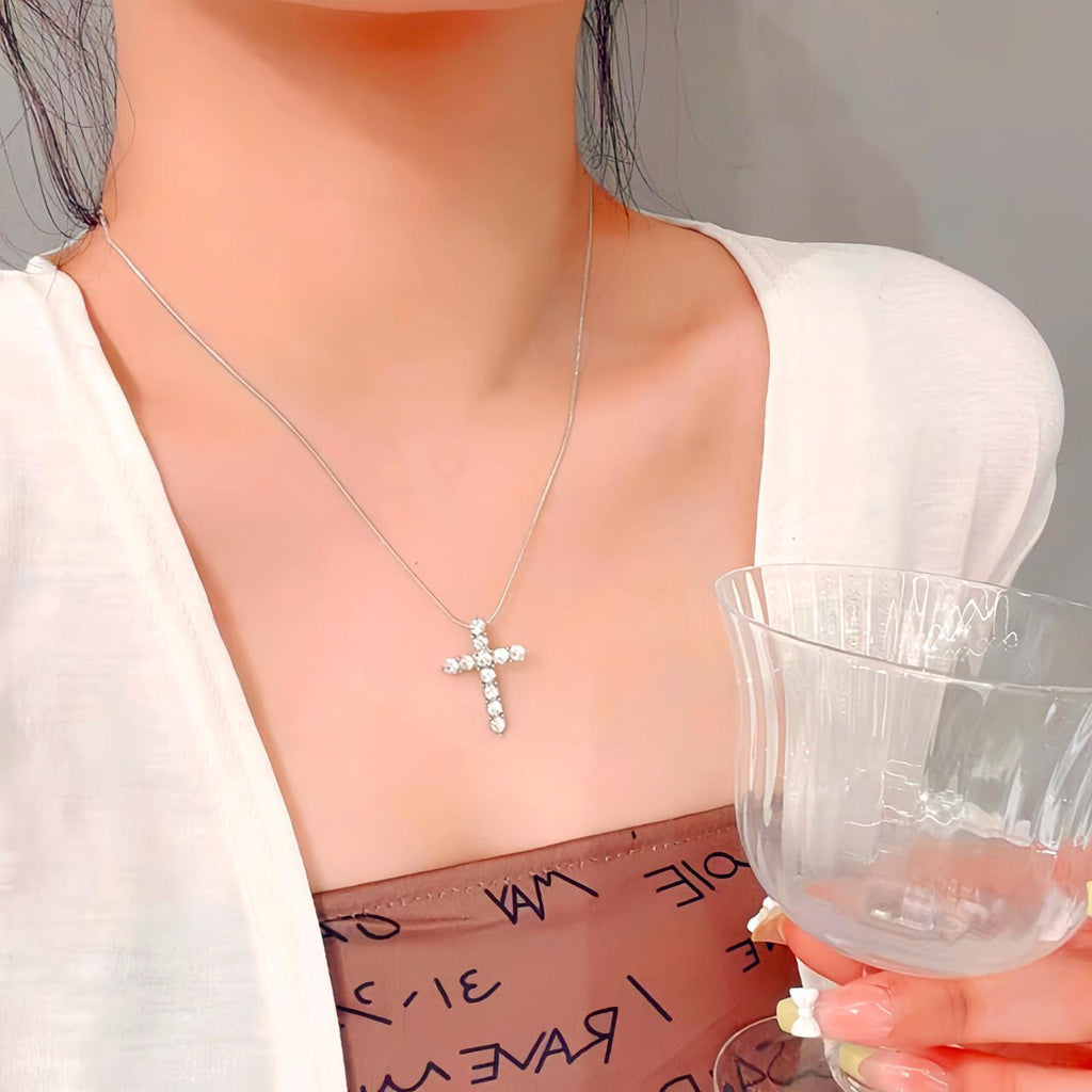 Rhinestone Cross Pendant Necklace