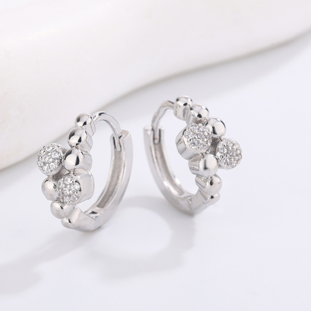 Diamond Studded Hoop Earrings