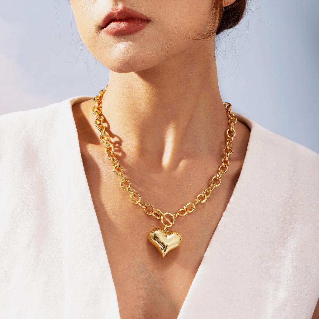 Love Heart Beaded Collar Necklace