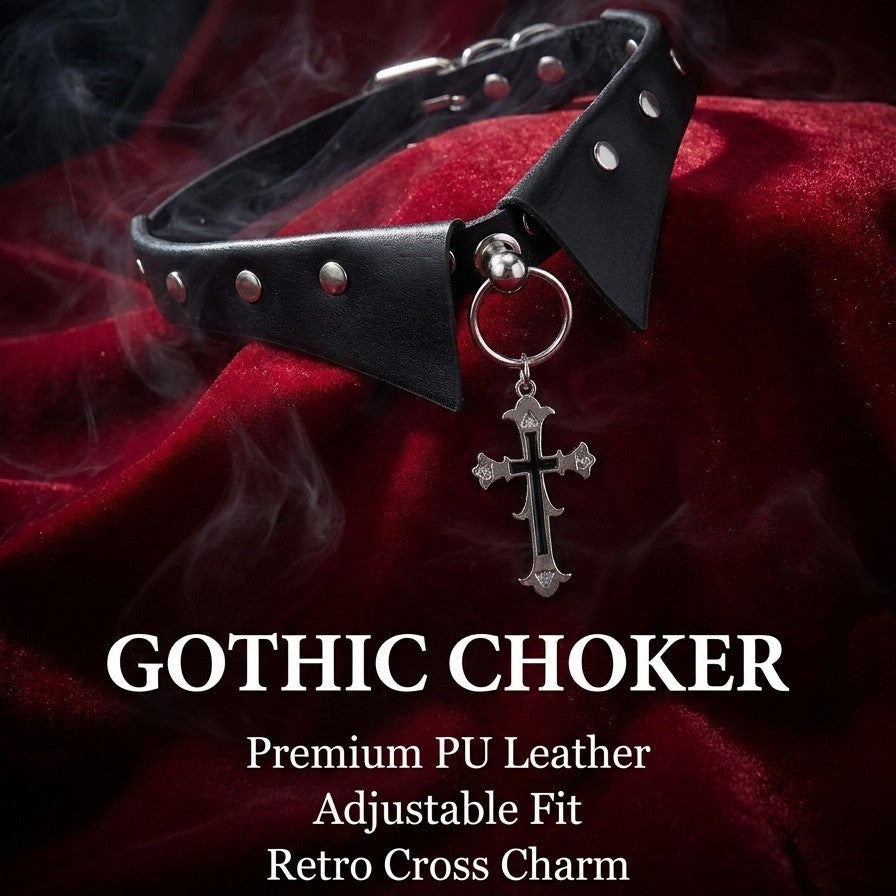 Gothic Cross Choker Necklace
