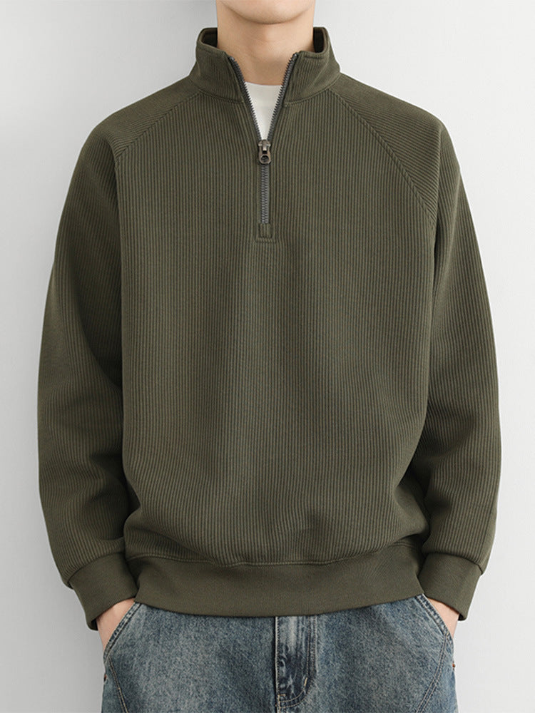 Men's Corduroy-Texture Half-Zip Sweatshirt