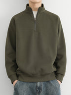 Men's Corduroy-Texture Half-Zip Sweatshirt