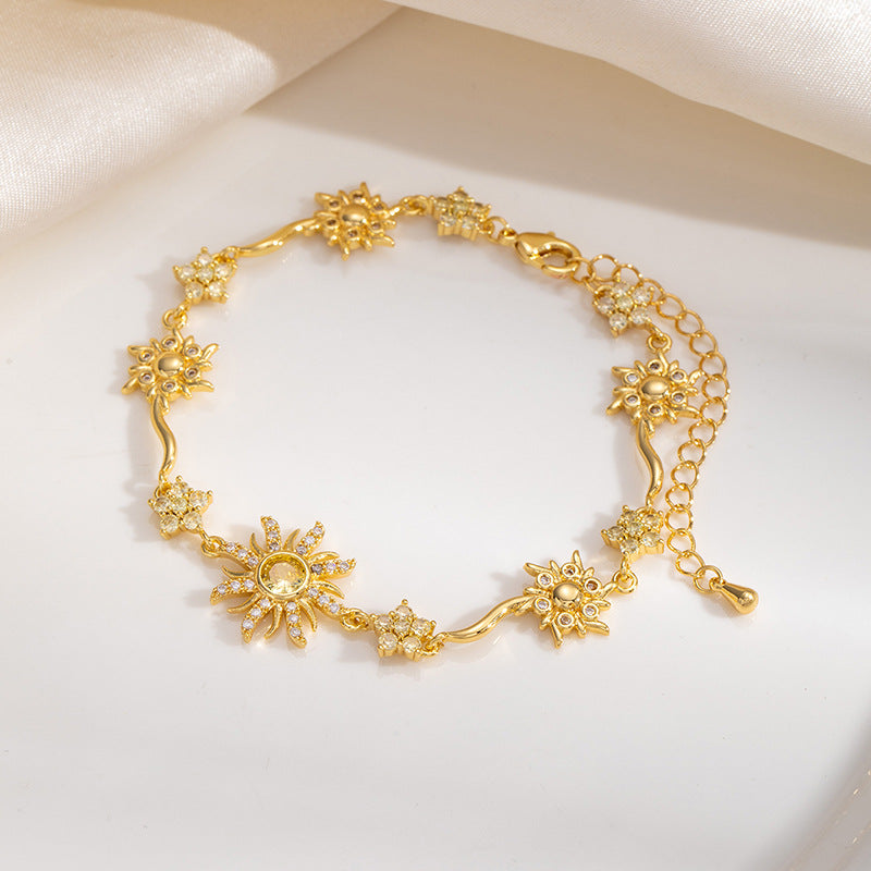 Sunflower Zircon Bracelet for Women