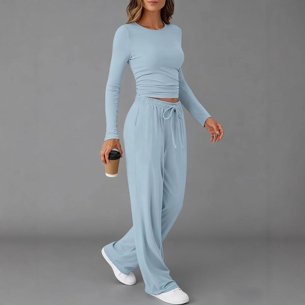 Women's Knit Long-Sleeve Tracksuit Set
