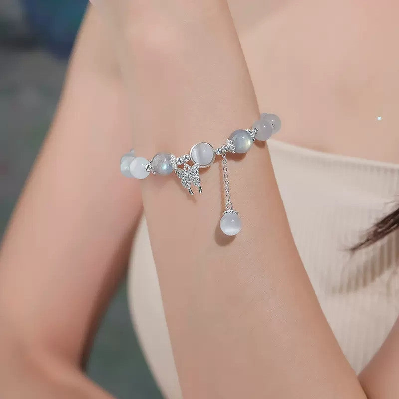 Cat's Eye Crystal Butterfly Bracelet for Women