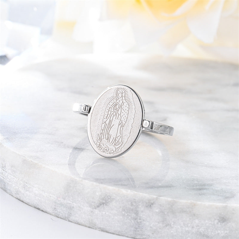 Geometric Stainless Steel Spinner Ring