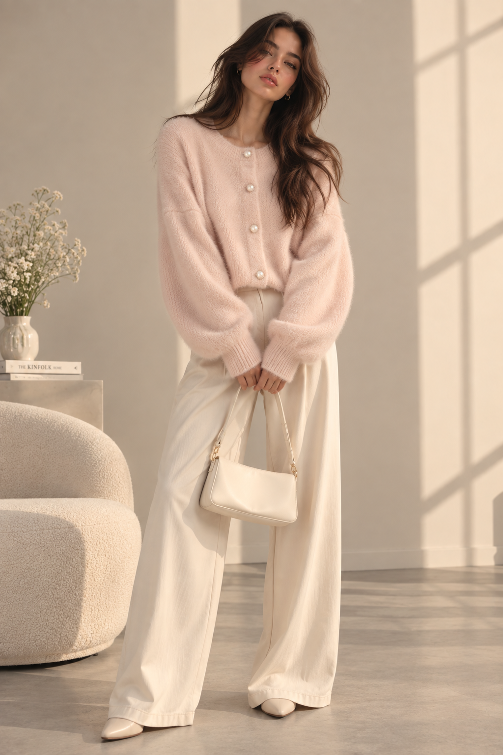 Women's Loose-Knit Button Cardigan
