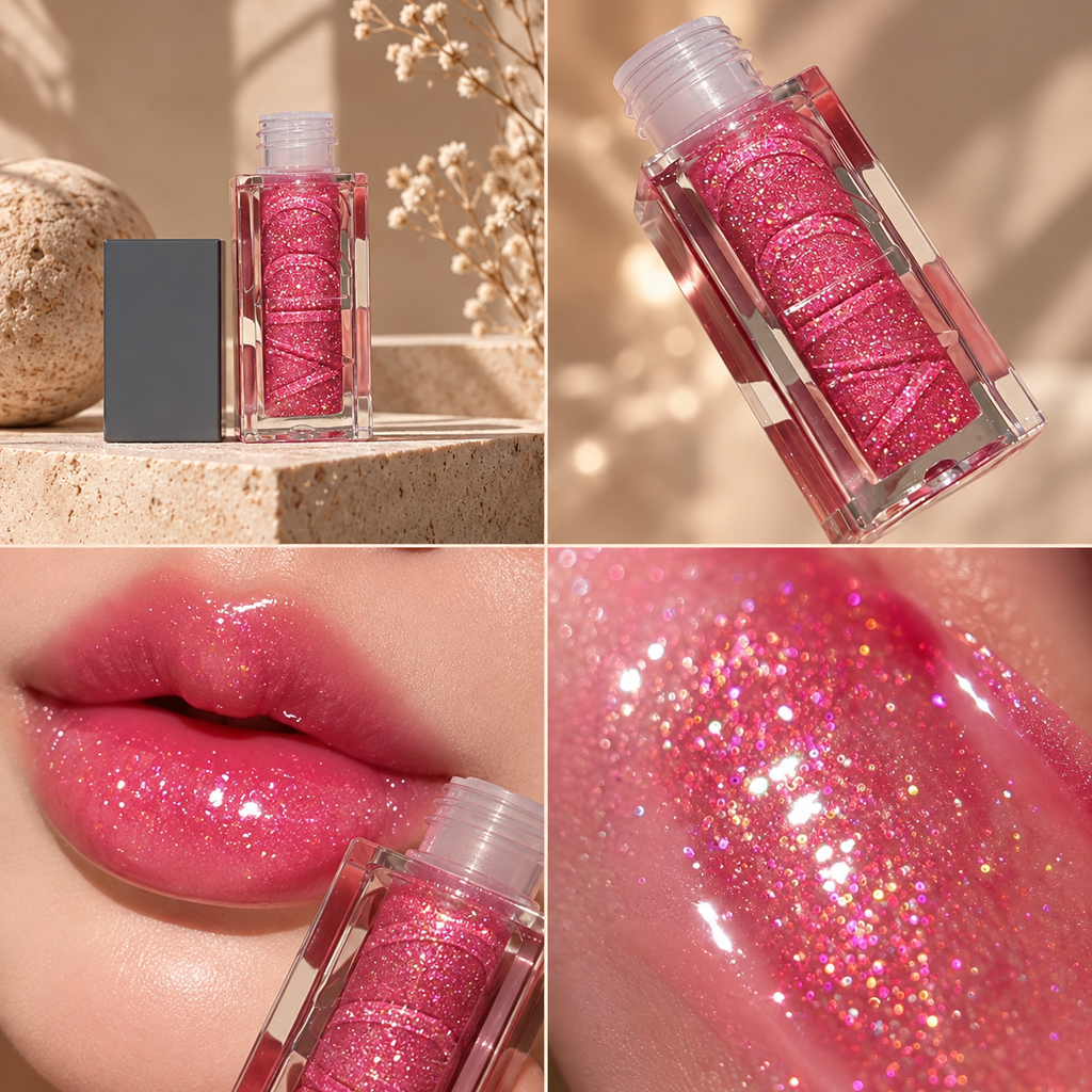 Shimmering Pearlescent Lip Gloss | High-Shine Finish