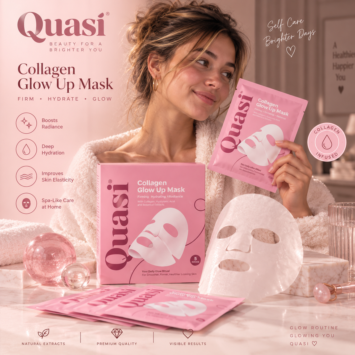 Collagen Hydrating Sheet Face Masks | 4-Pack
