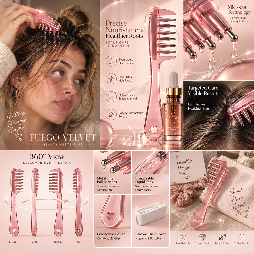 Red Light Scalp Massager & Serum Applicator Comb