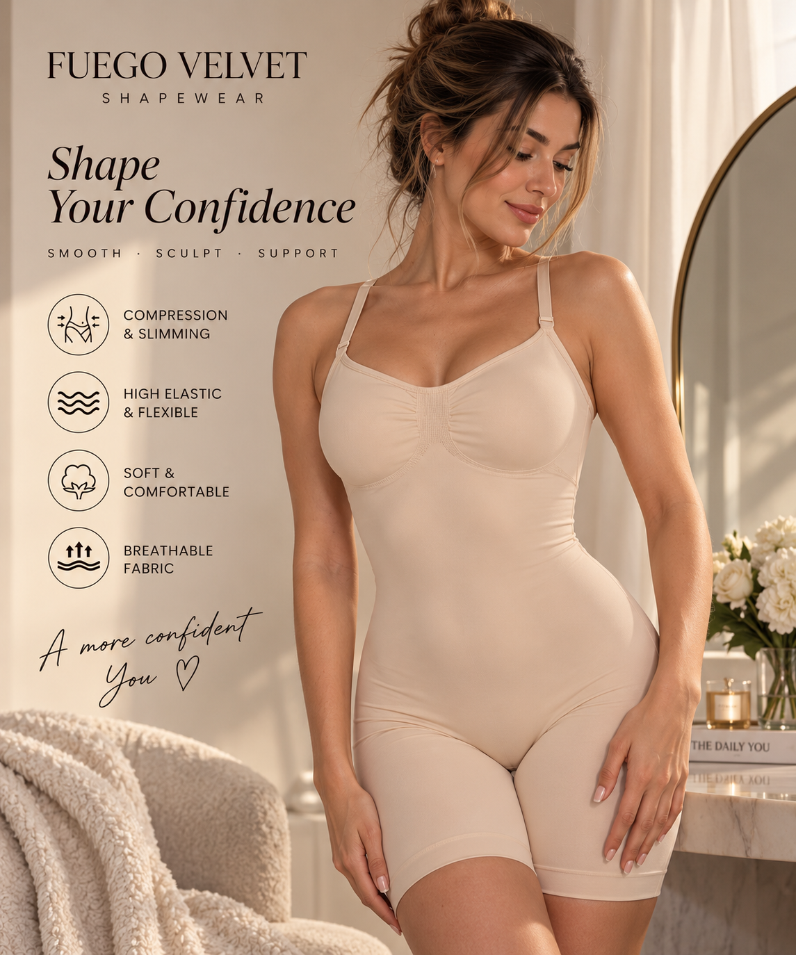 Seamless Tummy Control Shapewear Bodysuit
