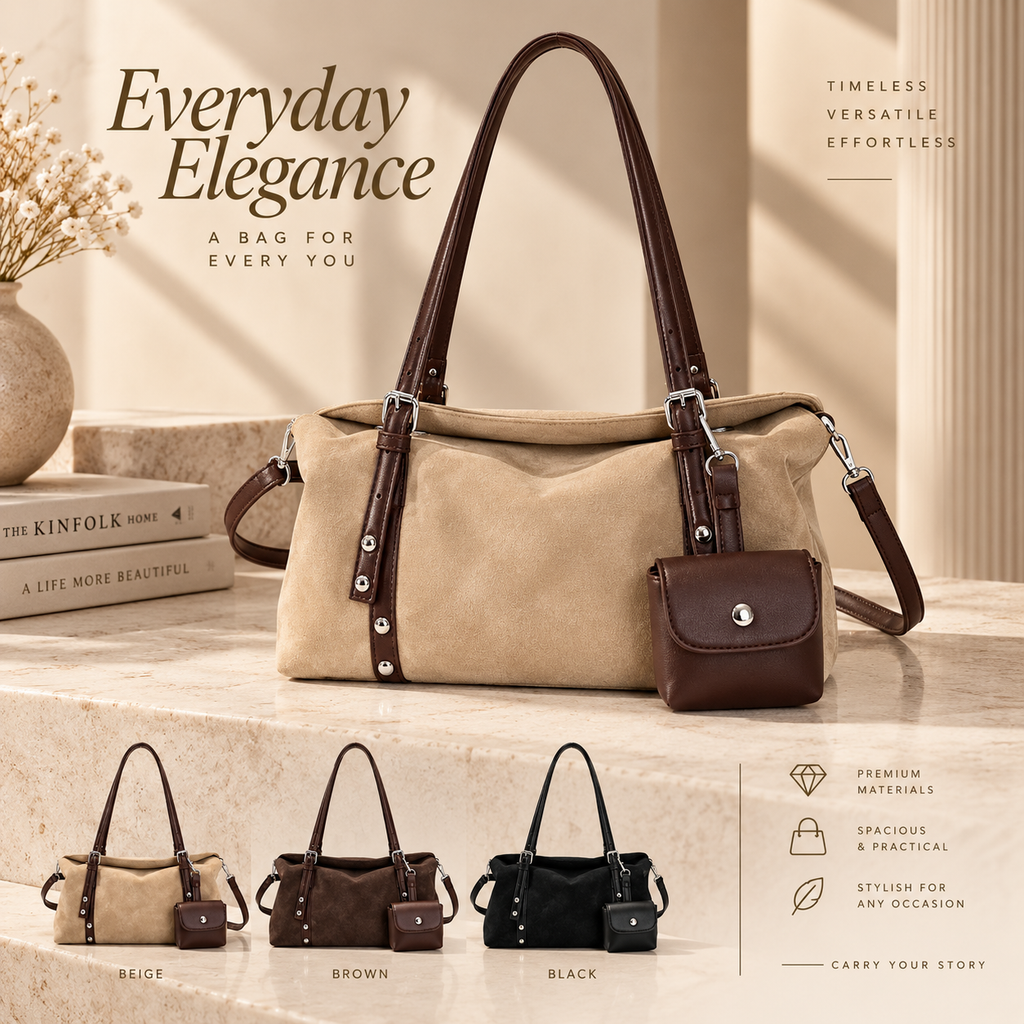 Casual Retro Frosted Crossbody Bag