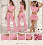 Women's Quick-Dry Top & Flared Pants Activewear Set