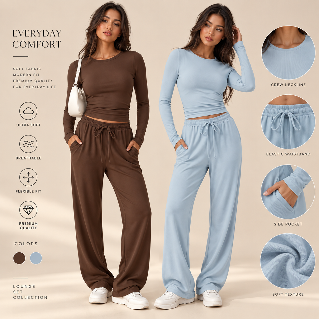 Women's Knit Long-Sleeve Tracksuit Set
