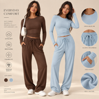 Women's Knit Long-Sleeve Tracksuit Set