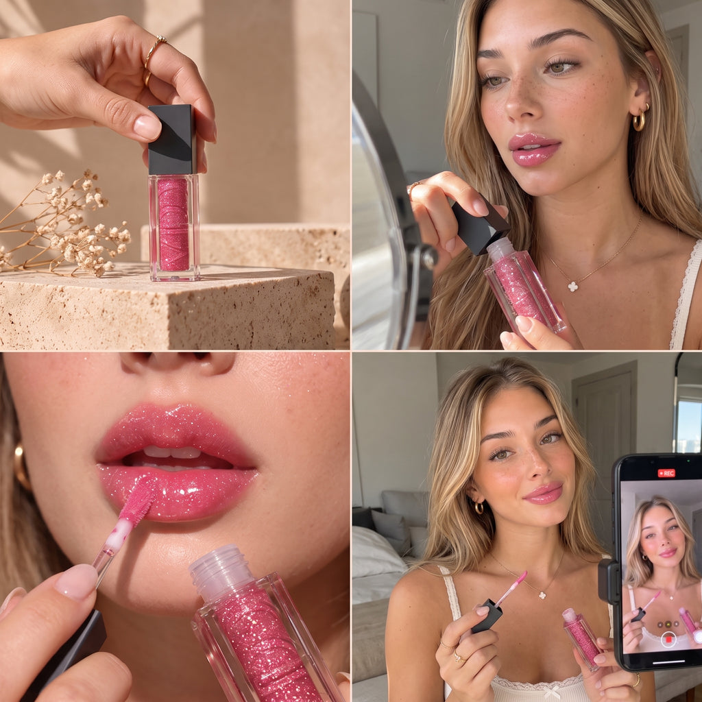 Shimmering Pearlescent Lip Gloss | High-Shine Finish