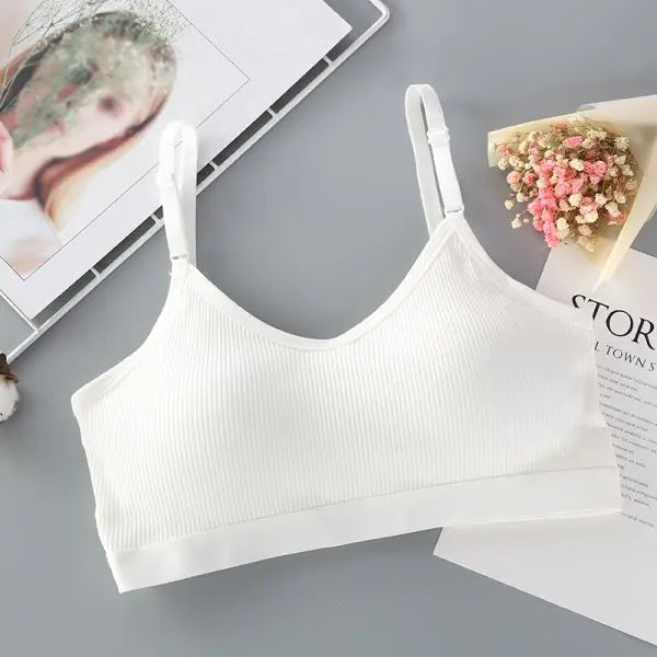 Padded Bandeau Tube Top Bra – Wireless Comfort Crop Top with Adjustable Straps
