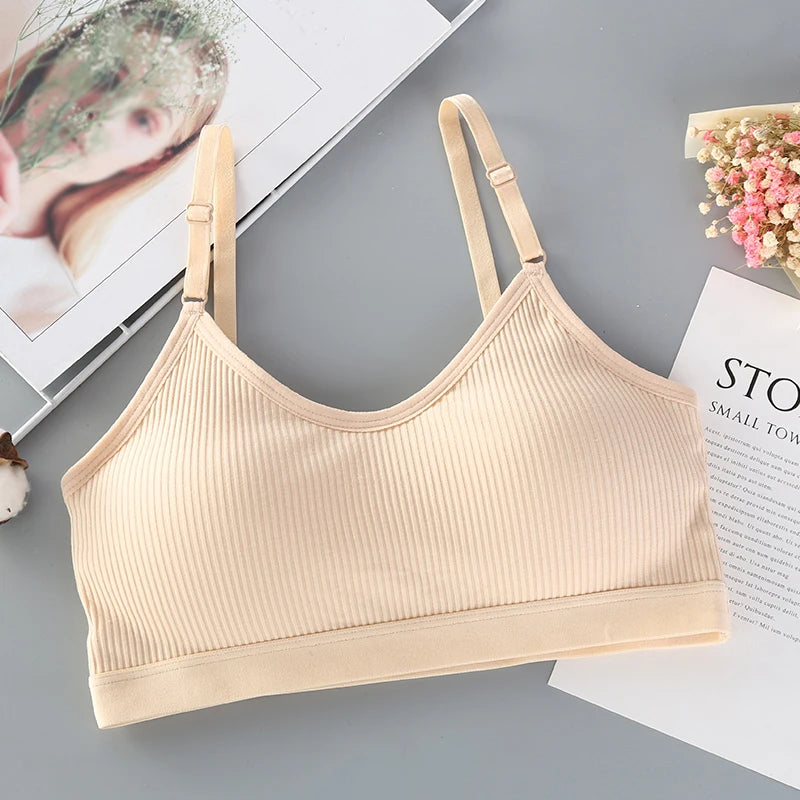 Padded Bandeau Tube Top Bra – Wireless Comfort Crop Top with Adjustable Straps