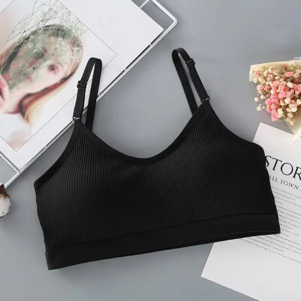 Padded Bandeau Tube Top Bra – Wireless Comfort Crop Top with Adjustable Straps